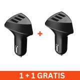 Incarcator auto, 3USB, 4.2A, DC12/24V, negru, 1+1 gratis