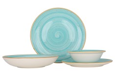 Bonna Set de vesela (Medium) - Aqua - 24 bucăți - 6 persoane - Porţelan