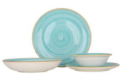 Bonna Set de vesela (Medium) - Aqua - 24 bucăți - 6 persoane - Porţelan foto