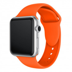 Curea compatibila Apple Watch 1/2/3/4, silicon, 42/44mm, portocaliu foto