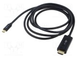 Cablu Goobay HDMI la USB-C 2m, negru, PVC, 4K HDR UHD