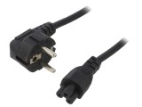 Cablu Alimentare 3x0,75mm&sup2; cu Ştecăr Unghiular şi Conector IEC C5