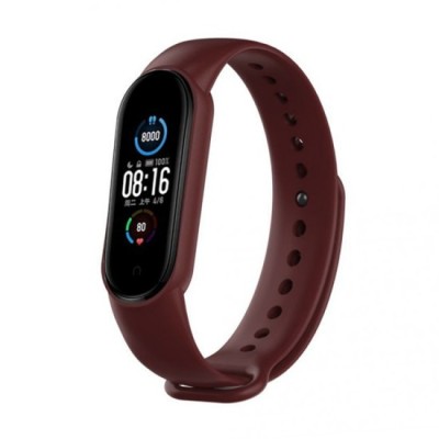 Curea pentru Xiaomi Mi Band 5 / 5 NFC / 6 / 6 NFC / Amazfit Band 5 - Techsuit Watchband (W013) - Dark Red foto