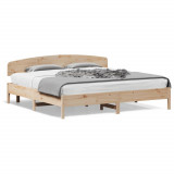 VidaXL Cadru de pat cu tăblie, 180x200 cm, lemn masiv de pin