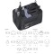 Incarcator universal cu adaptor, 2 porturi USB, negru, Gonga