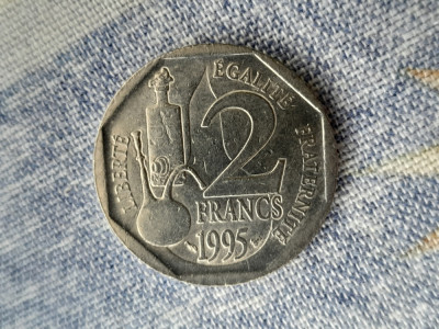2 FRANCS 1995 .comemorativa Louis Pasteur. FRANȚA foto