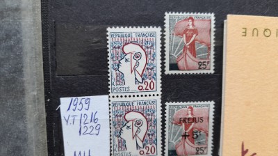 1959-Franta YT=1216-1229 4 val MH foto