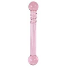 Dildo Double Pink, Sticla Premium, Roz, 19.3 cm, Passion Labs, Glass Series