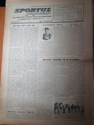 sportul popular 19 octombrie 1954-calarie,campionatul de cros,fotbal CCA-dianmo foto
