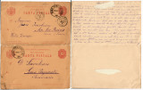 ROMANIA 1903 intreg postal cu raspuns circulatie in Franta din Gara Tergovestei