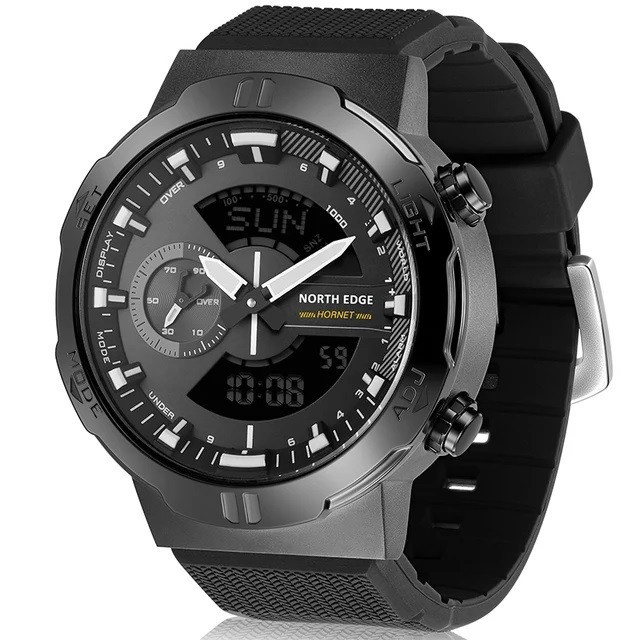 Ceas barbatesc de mana North Edge Hornet Digital Alergare Ciclism Sport Lap time Slip time Lumina de fundal