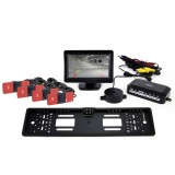 Kit senzori TFT01 de 4,3" cu cameră LED CAM-402, 4 senzori interni negri
