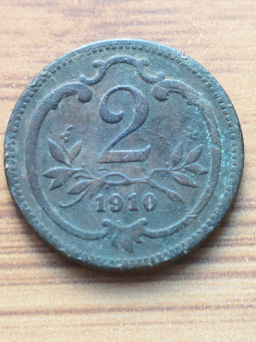 Moneda Austria 2 Heller 1910