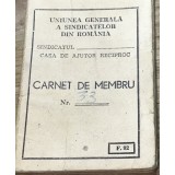 ACTRR01 Act CarnetUniunia sidicatelor de stat din Romania - Carnet de membru