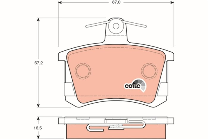 TRW GDB1163 COTEC set placute frana,frana disc