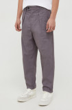 G-Star Raw pantaloni de bumbac culoarea violet, drept