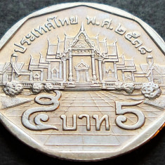 Moneda exotica 5 BAHT (Rama IX Thai Bin) - Thailanda, anul 1991 * cod 65