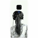 Husa silicon pentru Huawei Mate 20, Girl With Headphone