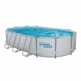 Piscina Ovala Summer Waves, Cadru Metalic, 488x305x107 cm, 11443 L