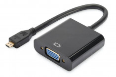 Adaptor audio-video Digitus micro HDMI type D la VGA foto