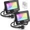 Set 2 proiectoare de podea LED RGB Lepro, Telecomanda , 15W, IP65 waterproof