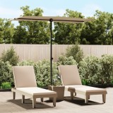 Cumpara ieftin Umbrelă de soare de grădină, st&acirc;lp aluminiu, taupe, 180x110 cm