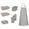 Set prosoape 15 piese mănuși cuptor/suporturi oale gri bumbac