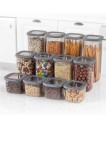 Cumpara ieftin Set 12 cutii de depozitare alimente BNM12lı, Antracit