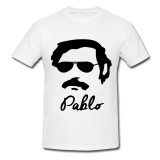 Tricou &quot; Pablo Escobar alb - negru &quot;