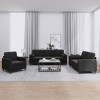 VidaXL Set de canapele cu perne, 3 piese, negru, catifea 3201959