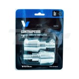Set capete ghidon (contragreutati) argintii - diametru interior: 13.5 mm
