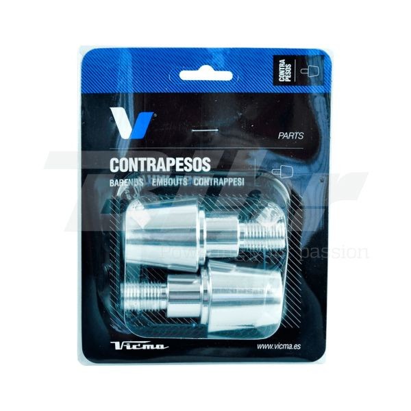 Set capete ghidon (contragreutati) argintii - diametru interior: 13.5 mm