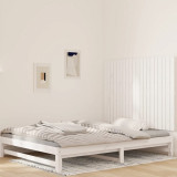Tăblie de pat pentru perete, alb, 127,5x3x90 cm, lemn masiv pin, vidaXL