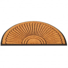 Covoras Intrare RB OPTIM DEKO, 60x40x0.70 cm, Model Semicerc din Cauciuc Natural si Fibra Cocos, Covorase Intrare, Covoras pentru Usa, Covorase Intrar