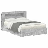 vidaXL Cadru de pat cu depozitare cu headboard Gri Beton 160 x 200 cm 3433886