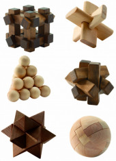 Set 6 jocuri logice din lemn, Woodix, Djeco foto