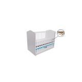 Cumpara ieftin Patut Eurogloria Como Balansoar culisant - Alb cu Albastru + Saltea Cocos 10 cm