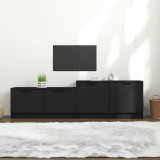 Cumpara ieftin Comodă TV, negru, 158,5x36x45 cm, lemn prelucrat