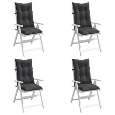 vidaXL Perne scaun cu spătar &icirc;nalt, 4 buc. antracit 120x50x7 cm textil 4002344