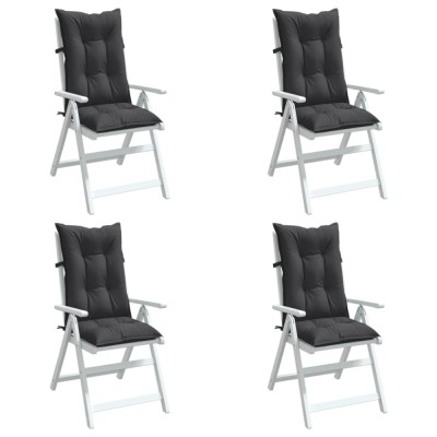 Perne scaun cu spătar &amp;icirc;nalt, 4 buc. antracit 120x50x7 cm textil foto