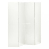 vidaXL Paravan de cameră cu 4 panouri, alb, 160x180 cm, oțel 335899
