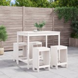 Set de bar pentru gradina, 5 piese, alb, lemn masiv de pin GartenMobel Dekor, vidaXL