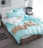 Cumpara ieftin Lenjerie Pat Monocle Fx036, Bumbac, 4 Piese, Fara Elastic, Alb, Albastru