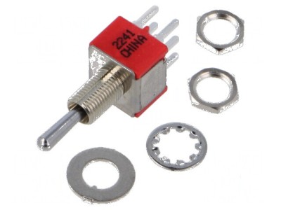 Comutator basculant Poz 3 DP3T ON-OFF-(ON) 2A/250VAC UL94V-0 foto