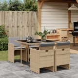 Set mobilier pentru gradina, 5 piese, cu perne, bej, poliratan GartenMobel Dekor, vidaXL