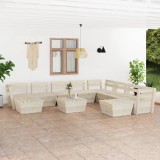VidaXL Set mobilier de grădină din paleți, 11 piese, lemn molid tratat 3063733