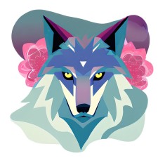 Sticker decorativ, Lup, Gri, 70 cm, 8860ST foto