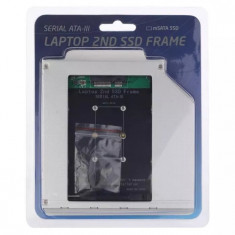 Adaptor CD-ROM pentru al doilea Hard disk SSD Caddy M-SATA Slim Laptop 9.5mm foto