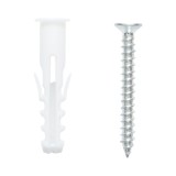 Set Diblu Universal Alb 8x40mm cu Surub 5x40mm, Plastic, Otel, 50 Bucati, Oem