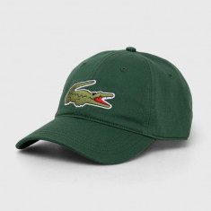 Lacoste șapcă de baseball din bumbac culoarea verde, cu imprimeu RK9871-HBP